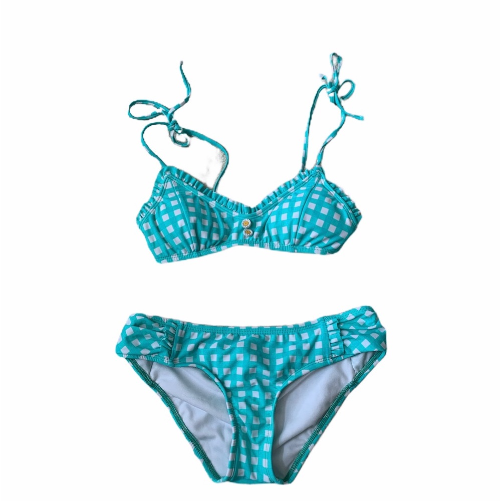 The bikini lab blue gingham bikini